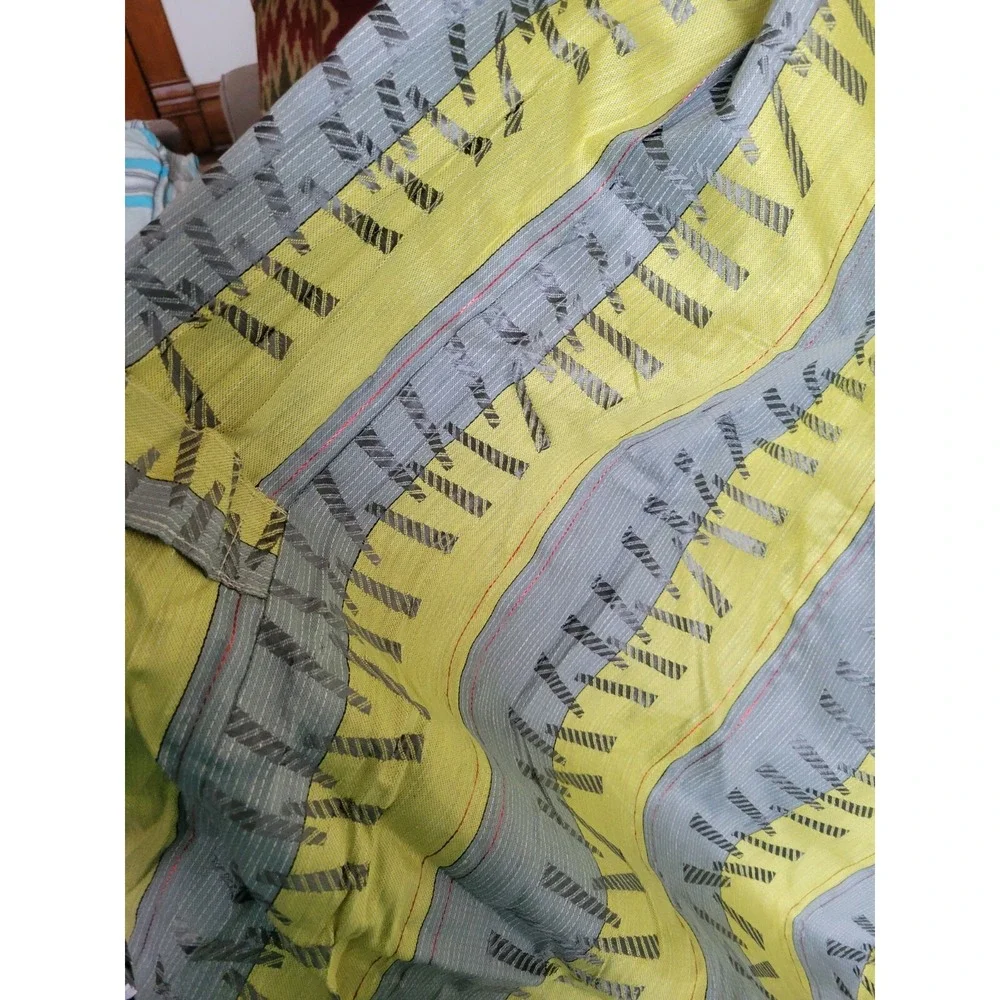 Vintage Mcm Mattress Ticking Cover‎ New Old Stock Abstract Yellow Stripe